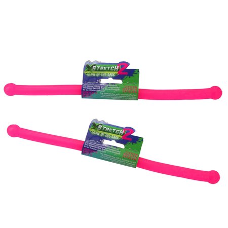 Stretch 2 x-Stretch 2 Glow in the Dark Stretch Stick 2 Stuks – Stress Speelgoed – Tot 3 meter Uitrekbaar – Roze