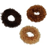 Banzaa Haar Elastiekjes Bewaarpop met Haarelastiekjes – Bruin – 20x6x4cm | Elastische Bandjes Bewaren | 3 Verschillende Formaten Haarbandjes