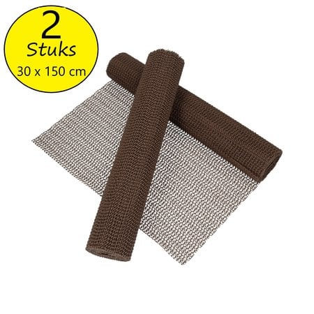 Banzaa Antislipmat 2 Stuks 30 x 150 cm – Antislip Onderkleed op Rol – Bruin