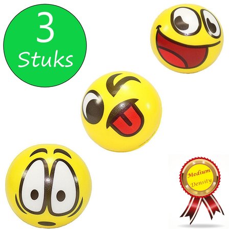 Banzaa Emoji Stressbal - Smiley - 3 Stuks - Medium Density