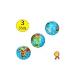 Banzaa Stressbal Hard Density 3 Stuks – 6 cm – Anti Stress– Wereldbol