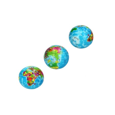 Banzaa Stressbal Hard Density 3 Stuks – 6 cm – Anti Stress– Wereldbol