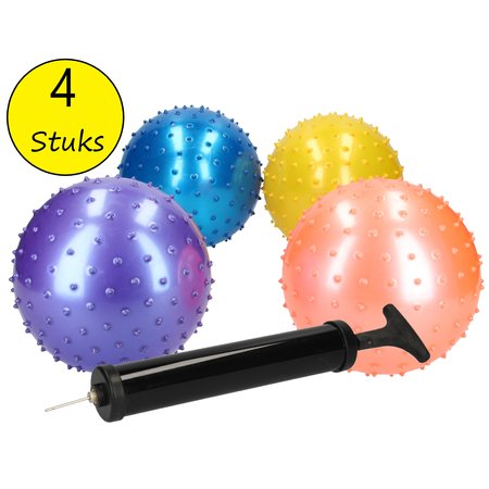 Summerplay Educatieve Ballen set Inclusief Gratis Pomp – Verbeterde Motorische Ontwikkeling – Sensorische Stimulatie – 4 Stuks