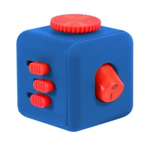 Fidget Cube – Wriemel Kubus  Blauw Rood