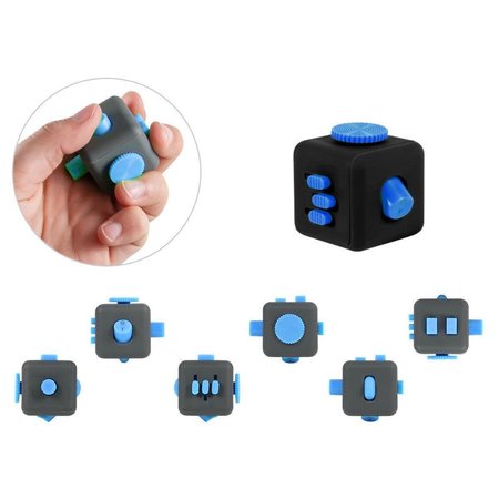 Banzaa Fidget Cube – Wriemel Kubus – Anti-Stress Speelgoed – Wriemel Stick – Zwart Blauw