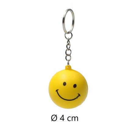 Banzaa Banzaa Stressballen Sleutelhanger set 3 stuks Smiley Geel