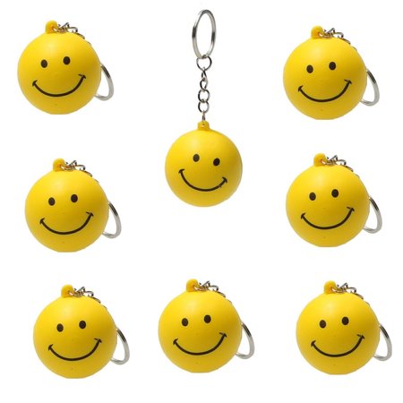 Banzaa Banzaa Stressballen Sleutelhanger set 3 stuks Smiley Geel