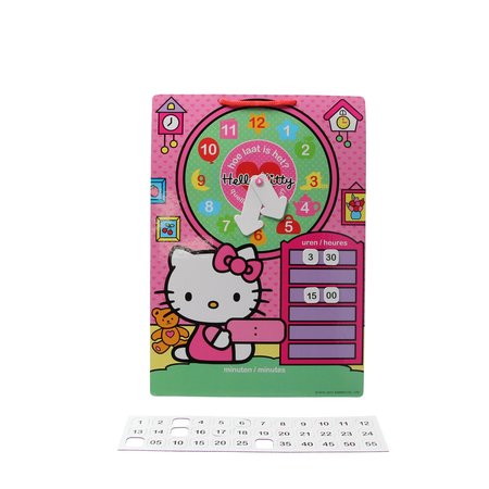 Hello Kitty Leer Klok kijken met Hello Kitty – 30x21x1cm | Kinder Spel om te leren Klokkijken | Wat is de Tijd? Spel | Educatief Spel voor Kinderen vanaf 3 Jaar en Ouder