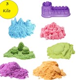 Banzaa Speelzand Bewegend Modelleer Zand Multi kleur Set 3 Kilo Incl. kasteel Vorm