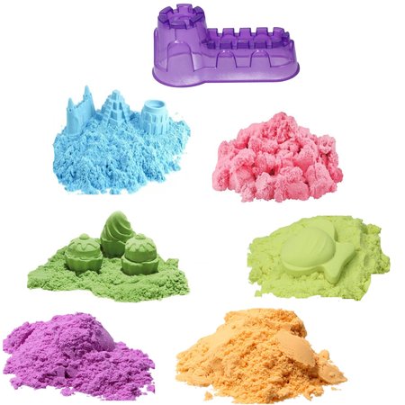 Banzaa Speelzand Bewegend Modelleer Zand Multi kleur Set 3 Kilo Incl. kasteel Vorm