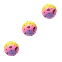 Stressbal Soft Density – Regenboog Maan - 7,5 cm – 3 stuks