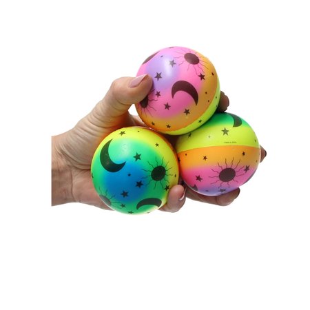 Banzaa Stressbal Soft Density – 7,5 cm – Sensomotorische Stimulatie – Anti Stress – 3 stuks – Regenboog Maan