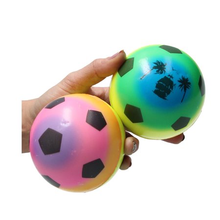 Banzaa Stressbal Medium Density – 10 cm – Sensomotorische Stimulatie – Anti Stress –2 stuks – Regenboog Voetbal