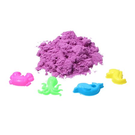 Banzaa Speelzand in opberg Vliegtuig met vormpjes – Bewegend Modelleer zand 350 Gram Paars