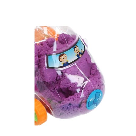 Banzaa Speelzand in opberg Vliegtuig met vormpjes – Bewegend Modelleer zand 350 Gram Paars