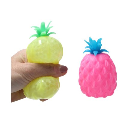 Banzaa Banzaa Ananas Waterparels Stressbal 11x7cm 2 stuks Roze ‒ Geel