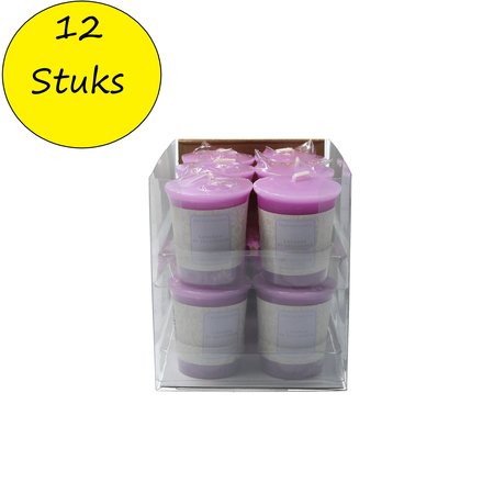 Fragranteria Geurkaars Lavendel Mega pack blister 12 stuks