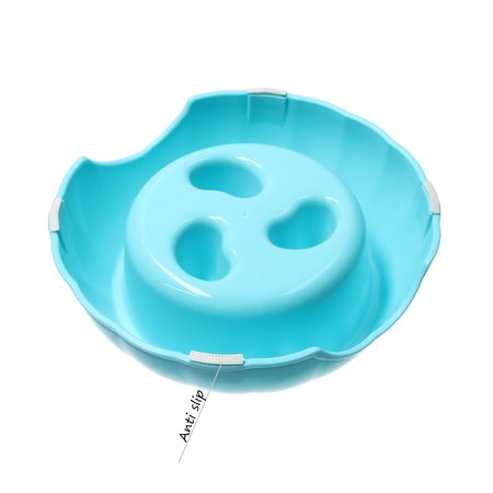 Banzaa Banzaa Anti schrok voerbak hond en kat – Slow feeder Antischokbak ø21cm Blauw