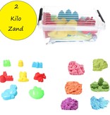 Banzaa Banzaa Speelzand 2 KG Modelleer Zand in Bak met 8 mallen