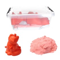 Moving Sand Speelzand Roze 2.5 KG Modelleer Zand in Bak + Mal Poes