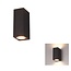 Banzaa Banzaa Wandlamp 2x Led GU-10 5,5w Warm Wit ‒ Dubbele lichtbundel Dimbaar ‒ Rechthoek 15cm Zwart