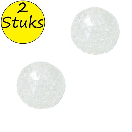 Banzaa Banzaa Anti stressbal Waterparels Mesh 7cm ‒ NEW Extra Dikke Ballon ‒ Set 2 Stuks Transparant