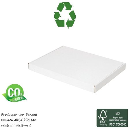 Banzaa Banzaa Brievenbusdoos A4 ‒ 350x250x28mm Verzenddozen FSC Gerecycled 100 Stuks