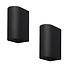 Banzaa Banzaa Wandlamp Set 2 stuks ‒ IP54 Armatuur 2x GU-10 Dubbele lichtbundel ‒ Rond 15cm Zwart