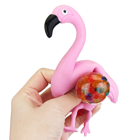 Banzaa Stressbal Flamingo met Waterparels – 12x6cm | Versterking van de Hand Pols en Onderarm | Stresspeelgoed