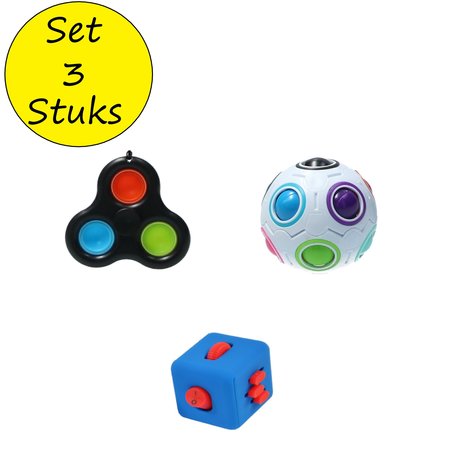 Banzaa Banzaa Fidget Toys Top 3 Pakket ‒ Rage 2021 ‒ Pop It, Cube, Puzzel