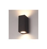 Banzaa Banzaa Wandlamp 2x Led GU-10 5,5w Warm Wit ‒ Dubbele lichtbundel Dimbaar ‒ Rechthoek 15cm Antraciet