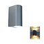 Banzaa Banzaa Wandlamp 2x Led GU-10 5,5w Warm Wit ‒ Dubbele lichtbundel Dimbaar ‒ Rond 15cm Antraciet.