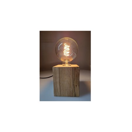 Banzaa Tafellamp hout Design by Banzaa ‒ Dimbare Filament e27 4W Warm Wit ‒  Eiken 9x23 cm