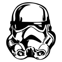 Maxi Muursticker - Stormtrooper - Zwart/Wit - 65x74cm