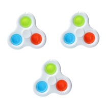 Pop it Simple dimple Fidget Spinner ‒ 2 in 1 set 3 stuks ‒ Rage 2021 Wit