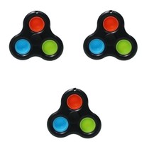 Pop it Simple dimple Fidget Spinner ‒ 2 in 1 set 3 stuks ‒ Rage 2021 Zwart