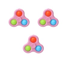 Pop it Simple dimple Fidget Spinner ‒ 2 in 1 set 3 stuks ‒ Rage 2021 Roze