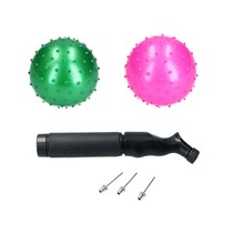 Educatieve stekelige Bal – 2 stuks met Pomp  – Roze, Groen 15cm