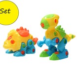 Banzaa Bouw je eigen Dino set 2 stuks - constructie Dinosaurus Triceratops & T-Rex