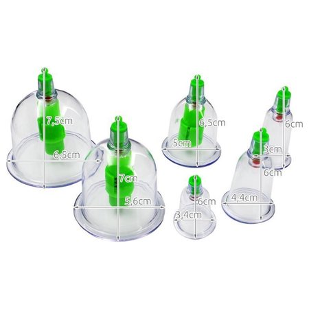 KL 20-Delige Cupping Set met 6 Formaten Cups Pull Out Vacuüm Apparaat | Cupping Therapy Set Anti Cellulitis | Chinese Massage Therapie | Vacuüm Cups Therapie met Pomp | Wellness | Anti Cellulite