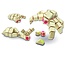Docklets houten bouwblokken, 3D flexibel, 50 delen, Enge kruipende beesten Set 32x32cm