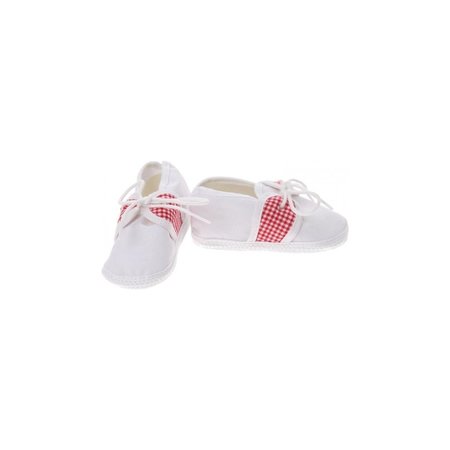 Junior joy  Babyschoenen Newborn Junior Wit Met Rode Ruitjes