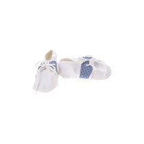 Babyschoenen Newborn Junior Wit Met Blauwe Ruitjes