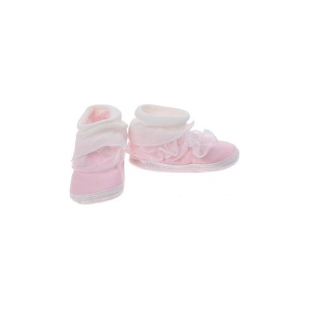 Junior joy Babyschoenen Hoog Newborn Meisjes Roze/wit Met Kant