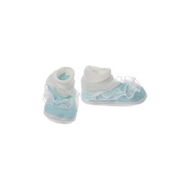 Babyschoenen Hoog Newborn Meisjes Lichtblauw/wit Met Kant