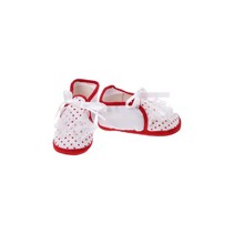 Babyschoenen Newborn Meisjes Wit/rood Met Stippen