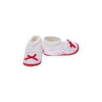 Babyschoenen Hoog Newborn Meisjes Wit/rood Met Strik