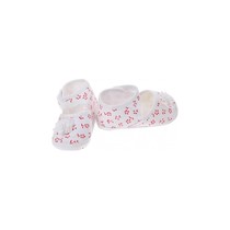 Babyschoenen Newborn Meisjes Wit Met Rode Bloemetjes