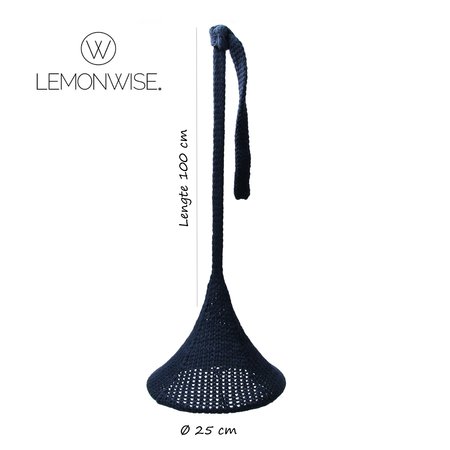 LemonWise Gebreide hanglamp - Donkerblauw - Large - Ø 25 cm