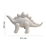 Kitchen Trend Spaarpot - dino - kinderkamer - Stegosaurus - wit